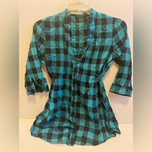 Charlotte Russe Plaid tunic - size M